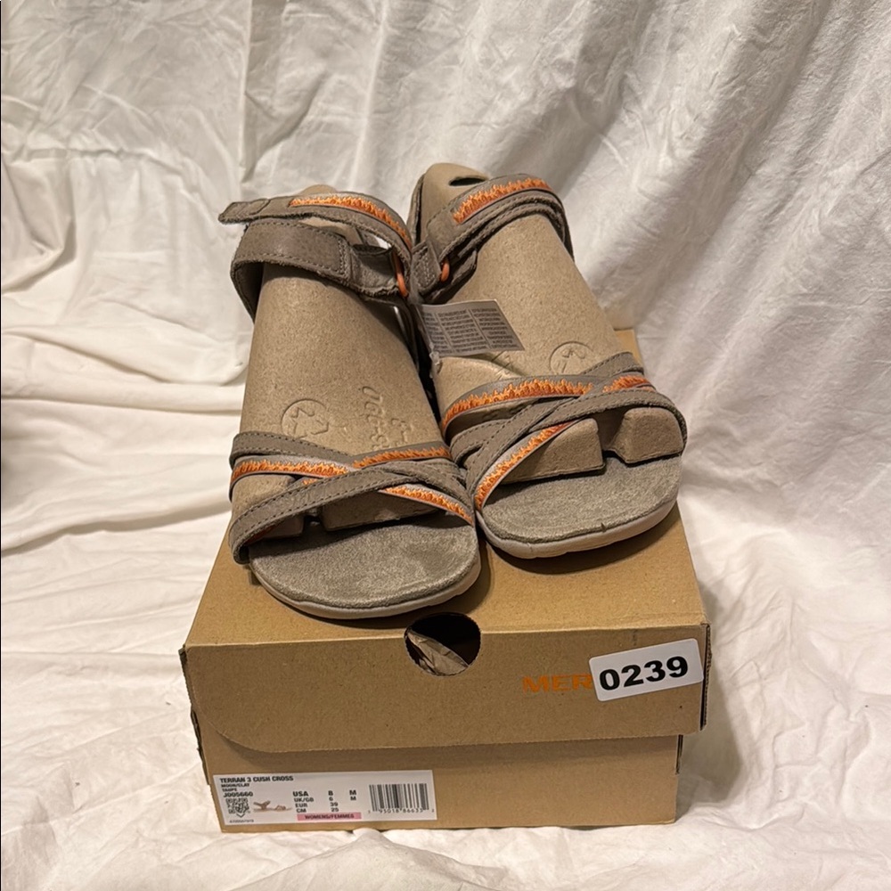 Merrell Gray and Orange Sandals